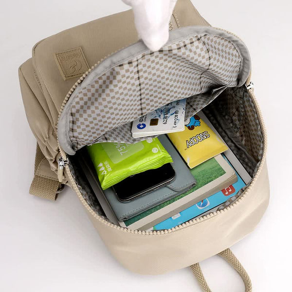 Elosung Blue Mini Nylon Multi Compartment Backpack Lightweight And Stylish Everyday Bag Women Backpacks