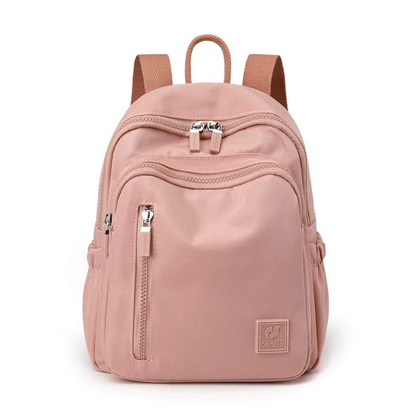 Elosung Pink Mini Nylon Multi Compartment Backpack Lightweight Stylish Everyday Bag Women's Bags & Handbags