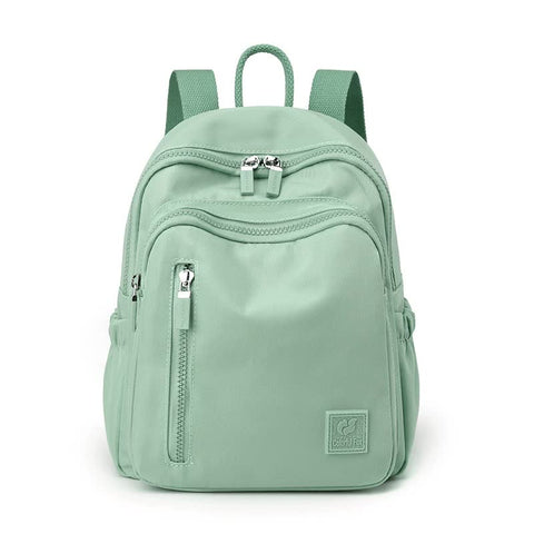 Elosung Light Green Mini Nylon Multi Compartment Backpack Lightweight And Stylish Everyday Bag Women Backpacks