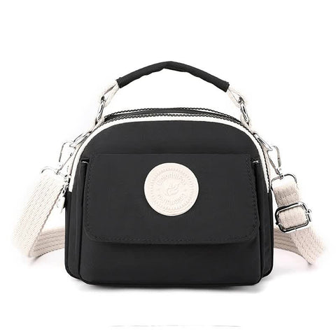 Elosung Black Compact Nylon Crossbody Bag Stylish Versatile Shoulder Purse Women's Bags & Handbags