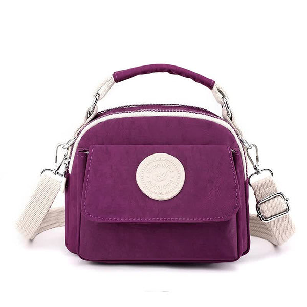Elosung Purple Compact Nylon Crossbody Bag Stylish Versatile Shoulder Purse Women's Bags & Handbags