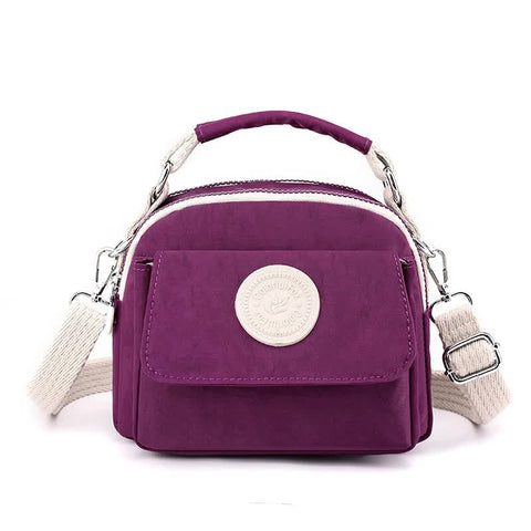 Elosung Purple Compact Nylon Crossbody Bag Stylish Versatile Shoulder Purse Women's Bags & Handbags