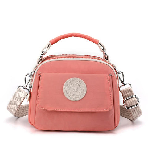 Elosung Pink Compact Nylon Crossbody Bag Stylish Versatile Shoulder Purse Women's Bags & Handbags