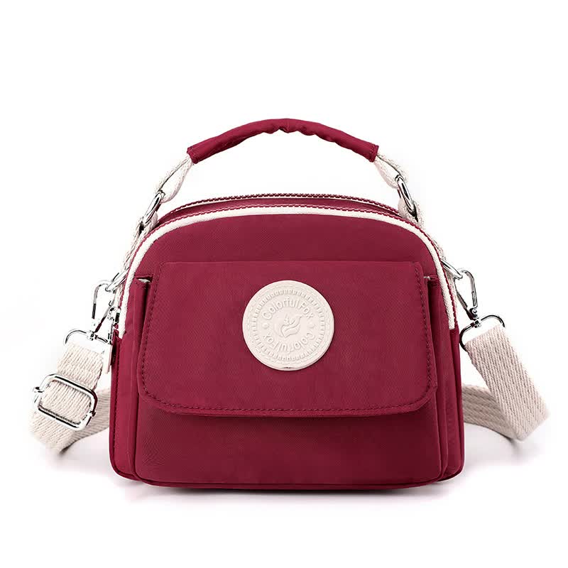 Elosung Red Compact Nylon Crossbody Bag Stylish Versatile Shoulder Purse Women's Bags & Handbags