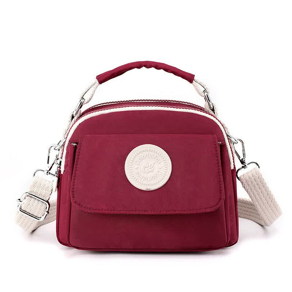 Elosung Red Compact Nylon Crossbody Bag Stylish Versatile Shoulder Purse Women's Bags & Handbags