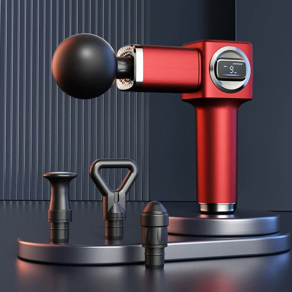Lc 007 Red Professional Massage Gun With Lcd Display Deep Tissue Muscle Massager Massagers