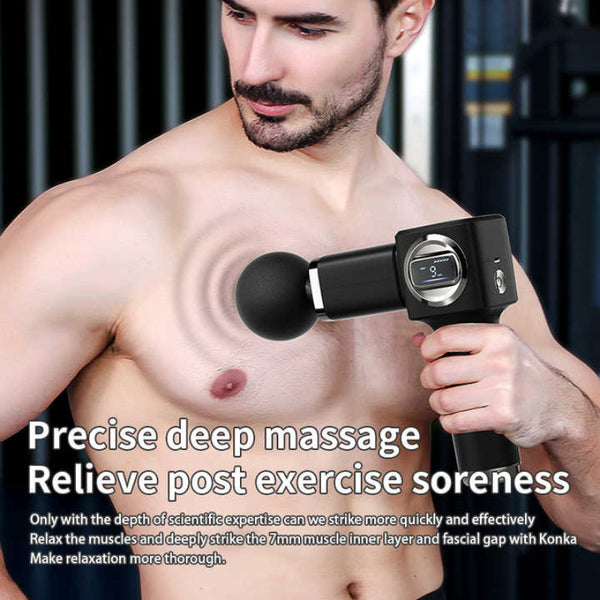 Lc 007 Red Professional Massage Gun With Lcd Display Deep Tissue Muscle Massager Massagers