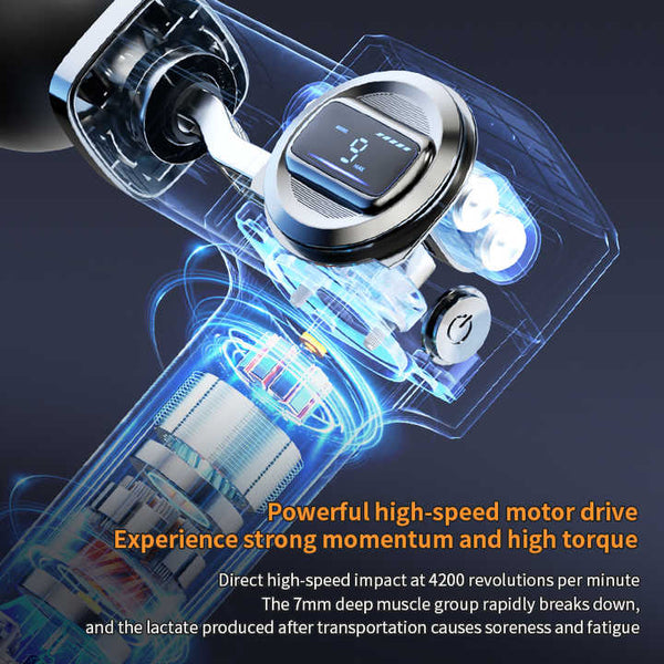 Elosung Lc 007 Blue Professional Massage Gun With Lcd Display Deep Tissue Muscle Massager Massagers