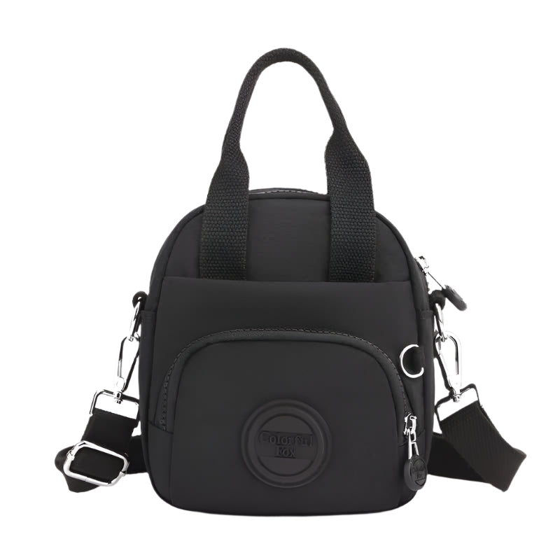 Black Mini Waterproof Nylon Backpack Lightweight Casual Crossbody Bag Women's Bags & Handbags