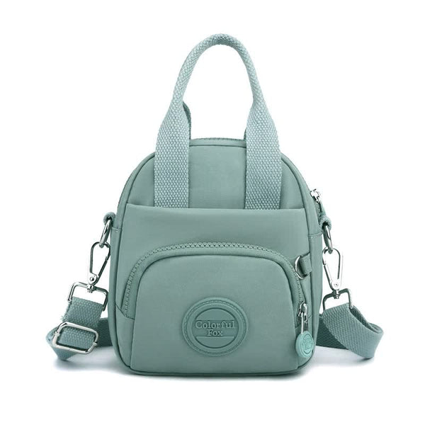 Green Mini Waterproof Nylon Backpack Lightweight Casual Crossbody Bag Women Backpacks