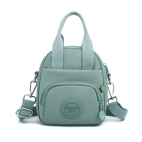 Green Mini Waterproof Nylon Backpack Lightweight Casual Crossbody Bag Women Backpacks