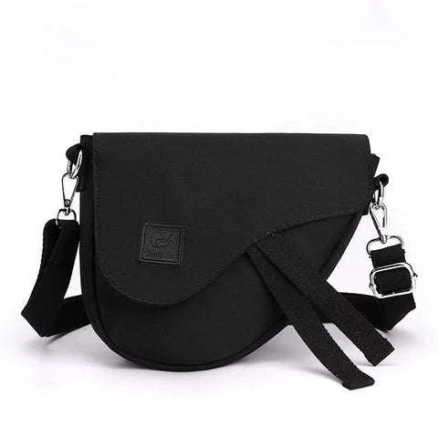 Elosung Black Compact Nylon Crossbody Shoulder Bag Stylish Lightweight Sling Purse Women's Bags & Handbags