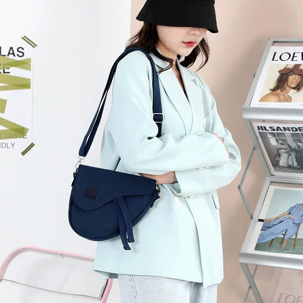 Blue Compact Nylon Crossbody Shoulder Bag Stylish And Lightweight Sling Purse Women's Bags & Handbags