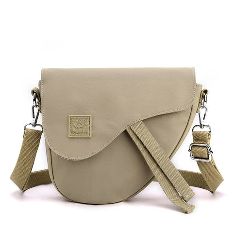 Elosung Apricot Compact Nylon Crossbody Shoulder Bag Stylish Lightweight Sling Purse Women's Bags & Handbags