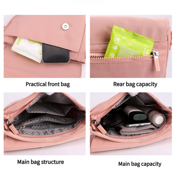 Elosung Apricot Compact Nylon Crossbody Shoulder Bag Stylish Lightweight Sling Purse Women's Bags & Handbags