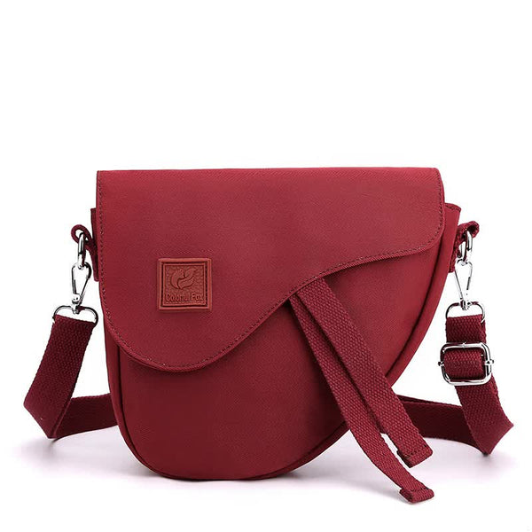 Elosung Red Compact Nylon Crossbody Shoulder Bag Stylish Lightweight Sling Purse Women's Bags & Handbags