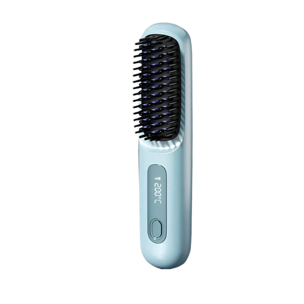 Elosung Blue Wireless Hair Straightening Brush Compact And Rechargeable Styling Tool Straightening & Curling Irons