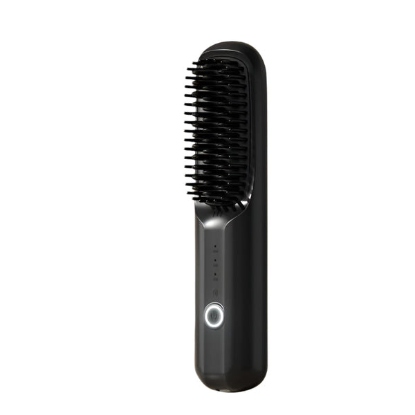 Elosung Black Rechargeable Wireless Hair Straightening Brush Sleek And Portable Styling Tool Straightening & Curling Irons