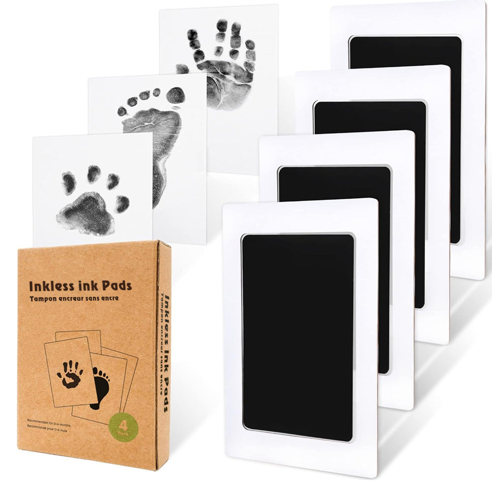 Pet And Little One Safe Inkless Paw & Handprint Memory Kit 4Pcs Baby Keepsakes