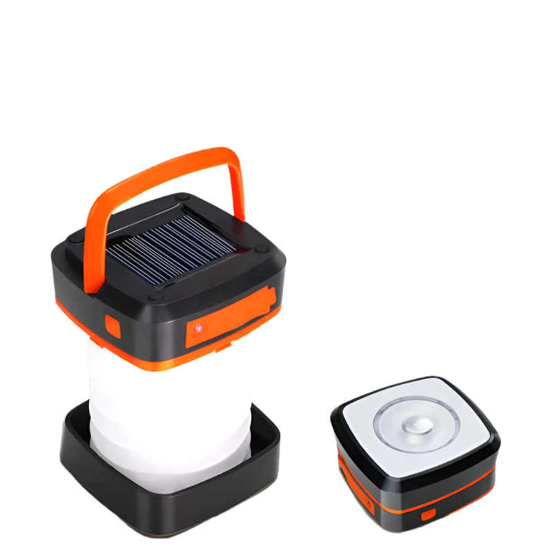Orange Collapsible Portable Solar Led Camping Lantern With Usb Charging Lanterns