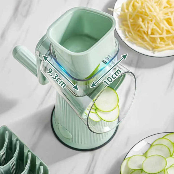 Elosung White Multifunctional Manual Rotary Vegetable Slicer With 10 Blades Safe And Easy To Use Peelers & Slicers