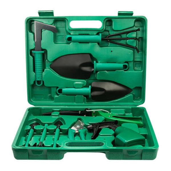 Yl/L10 Green Piece Floral Gardening Tool Set With Carrying Case Durable And Stylish Garden Tool Sets