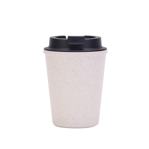 White 350Ml Wheat Straw Double Layer Coffee Cup Eco Friendly And Lightweight Vacuum Flasks & Mugs