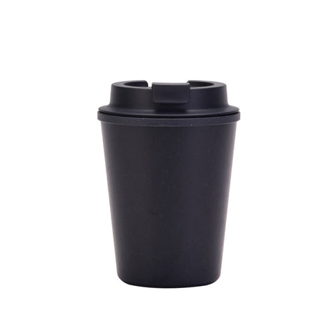 Elosung Black 350Ml Wheat Straw Double Layer Coffee Cup Eco Friendly Lightweight Mugs