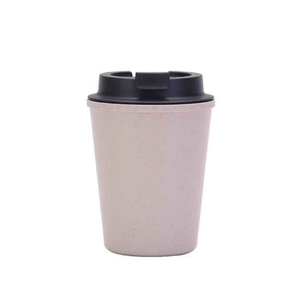 Gray 350Ml Wheat Straw Double Layer Coffee Cup Eco Friendly And Lightweight Mugs