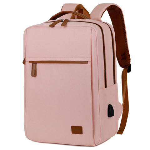 Elosung Pink Waterproof Business Backpack 31L Capacity Stylish Versatile Women Backpacks