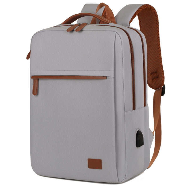 Elosung Gray Waterproof Business Backpack 31L Capacity Stylish And Versatile Women Backpacks
