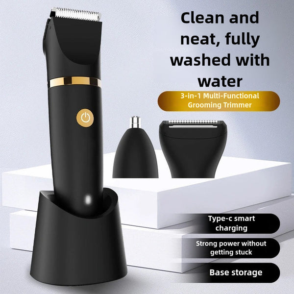Elosung 3 In 1 Waterproof Rechargeable Electric Hair Trimmer Set For Men Professional Grooming Kit Clippers & Trimmers