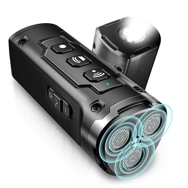 Elosung Black Multifunctional Ultrasonic Dog Repeller & Flashlight Long Range Sos Emergency Light Flashlights