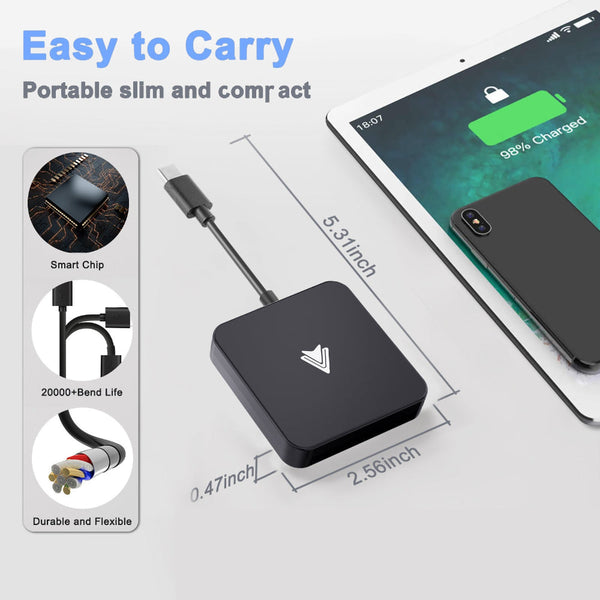 Car Wireless Android Auto Adapter Transform Wired To Bluetooth 5.0 & 5G Wifi Switches & Controls