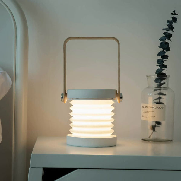 Elosung Gray Transformable Lantern Desk Lamp With Usb Rechargeable Battery Touch Control 3 Brightness Levels 0.3W Lamps