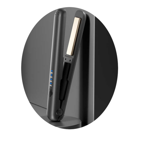 Black Wireless Hair Straightener With Temperature Usb Type C Charging Lightweight Design Straightening & Curling Irons