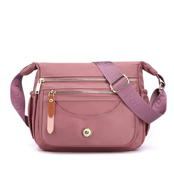 Elosung Purple Nylon Crossbody Bag With Multiple Compartments Compact Stylish Design Women's Bags & Handbags