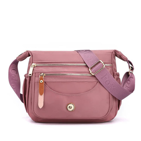 Elosung Purple Nylon Crossbody Bag With Multiple Compartments Compact Stylish Design Women's Bags & Handbags