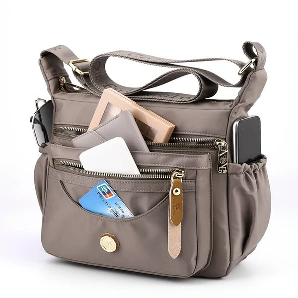 Elosung Coffee Nylon Crossbody Bag With Multiple Compartments Compact And Stylish Design Women's Bags & Handbags