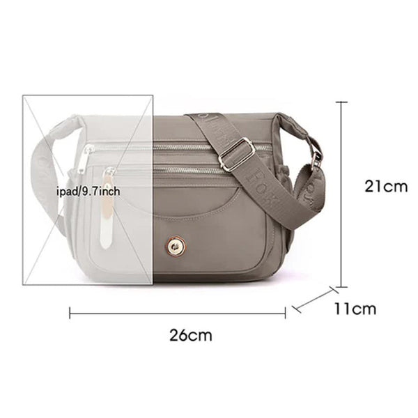 Elosung Coffee Nylon Crossbody Bag With Multiple Compartments Compact And Stylish Design Women's Bags & Handbags