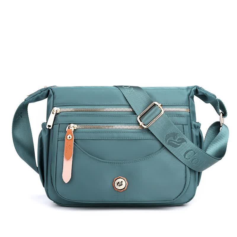 Elosung Light Blue Nylon Crossbody Bag With Multiple Compartments Compact And Stylish Design Women's Bags & Handbags