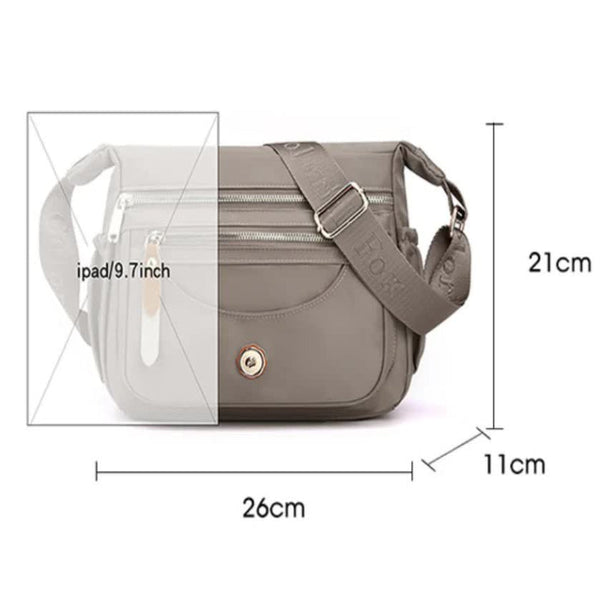 Elosung Light Blue Nylon Crossbody Bag With Multiple Compartments Compact And Stylish Design Women's Bags & Handbags
