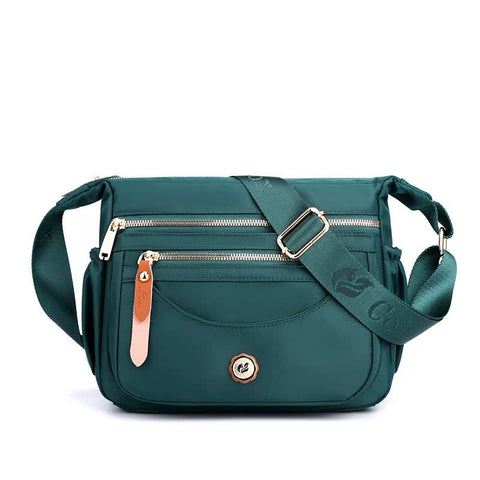 Elosung Dark Green Nylon Crossbody Bag With Multiple Compartments Compact And Stylish Design Women's Bags & Handbags