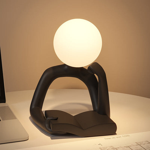 Elosung Black Creative Book Reader Desk Lamp Usb Powered Modern Resin Design Lamps