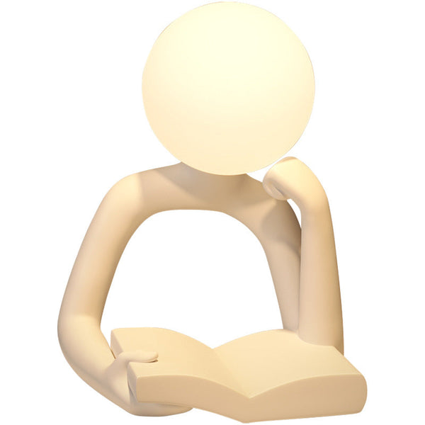 White Creative Book Reader Desk Lamp Usb Powered Modern Resin Design Lamps