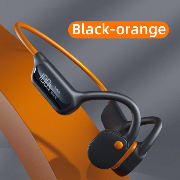 Black Orange Waterproof Bluetooth Headset 32Gb Memory Lightweight Headsets