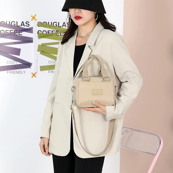 Elosung 0485# Gray Multifunctional Nylon Shoulder Bag Lightweight And Spacious Handbag For Women 20X15x11cm Handbag Accessories