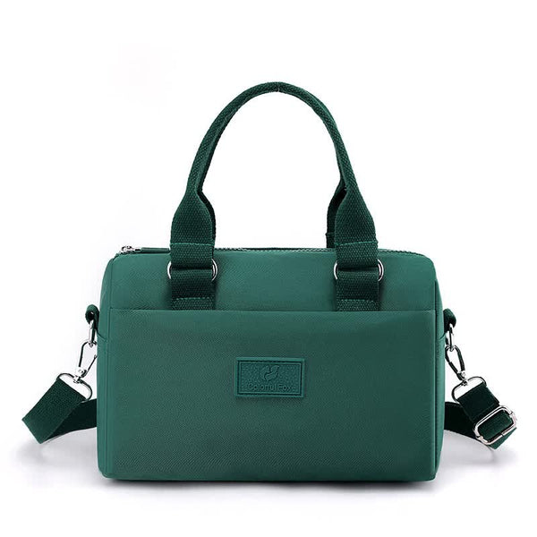 Elosung Green Multifunctional Nylon Shoulder Bag Lightweight Spacious Handbag For Women 20X15x11cm Women's Bags & Handbags