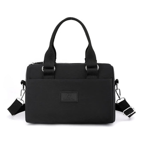 Elosung Black Multifunctional Nylon Shoulder Bag Lightweight Spacious Handbag For Women 27X18x14cm Women's Bags & Handbags