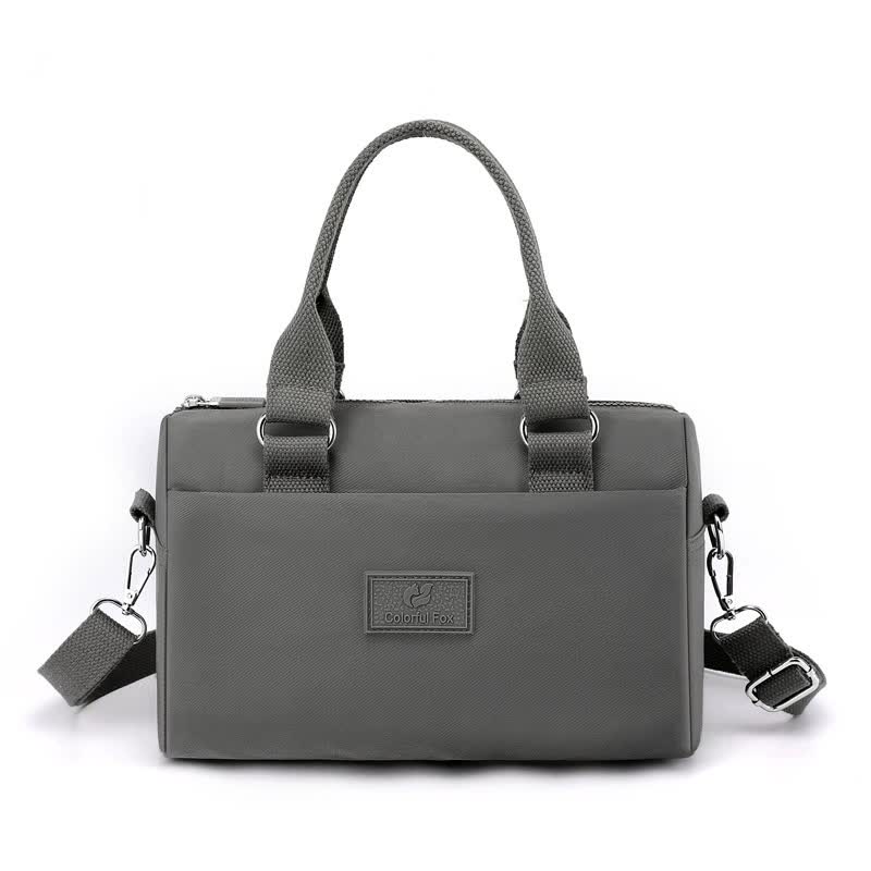 Elosung Gray Multifunctional Nylon Shoulder Bag Lightweight Spacious Handbag For Women 27X18x14cm Women's Bags & Handbags